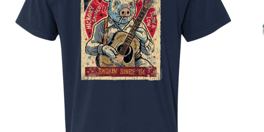 Picture of Guitar Poster TSHIRT NAVY